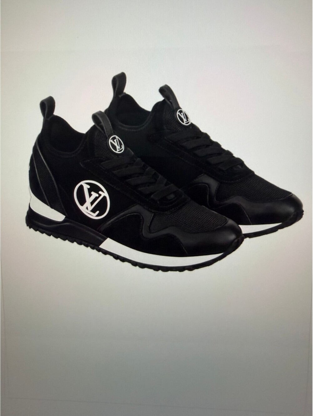 Louis Vuitton Womens's Black Run Away Sneaker Shoes Size 38.5